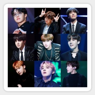 J Hope BTS Collage in black Sticker